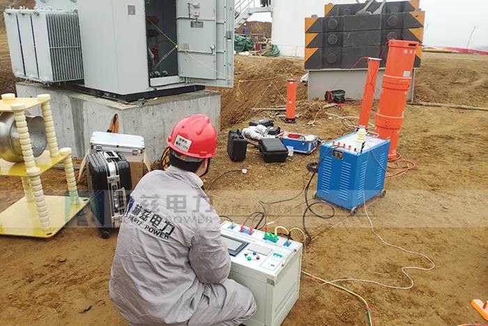 協助河南客戶做35KV電纜耐壓試驗